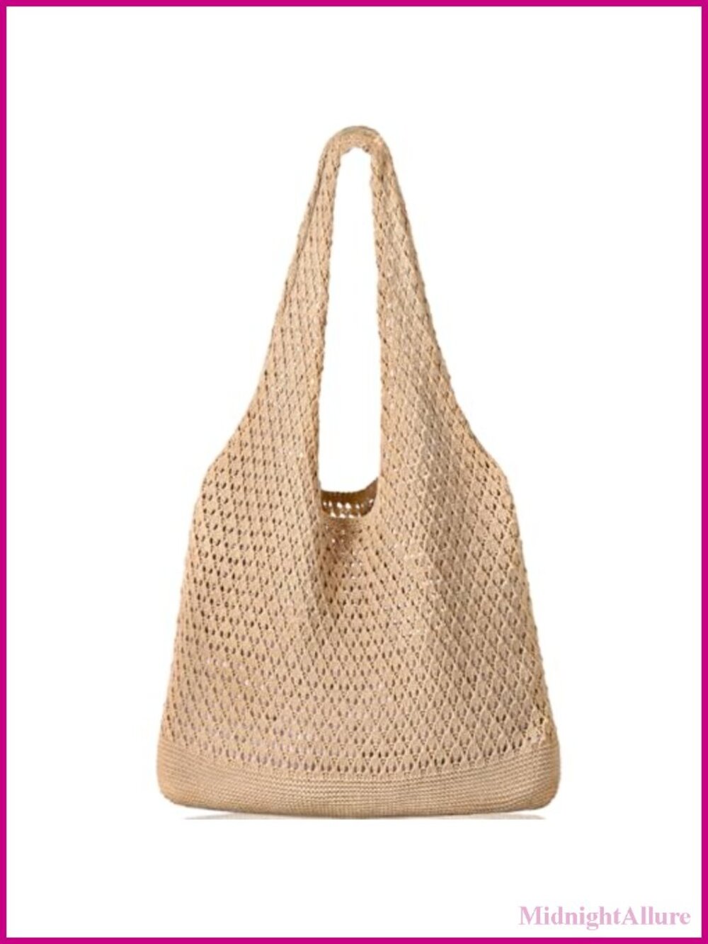Crochet Mesh Beach Tote Bag Women's Shoulder Shopping Handbag Lightweight